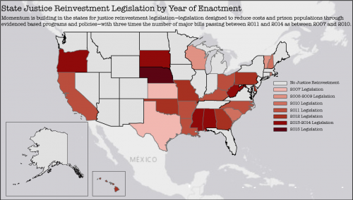 5 - state justice reinvestment legislation by year of enactment - UPDATED 10-14